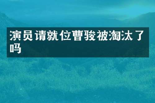 演员请就位曹骏被淘汰了吗