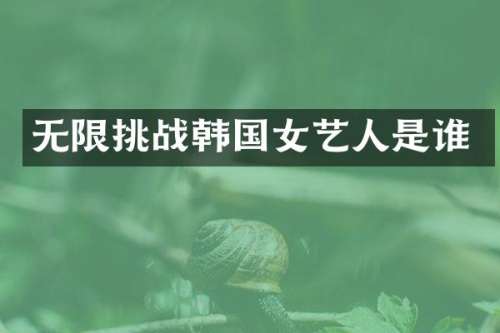 无限挑战韩国女艺人是谁