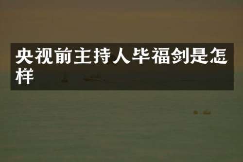 央视前主持人毕福剑是怎样