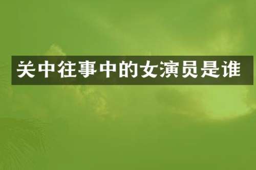 关中往事中的女演员是谁