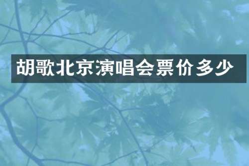胡歌北京演唱会票价多少