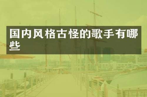 国内风格古怪的歌手有哪些