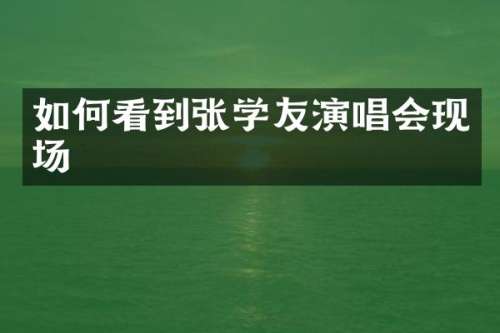 如何看到张学友演唱会现场