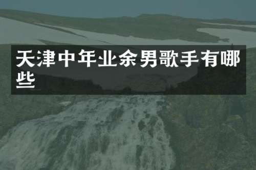 天津中年业歌手有哪些