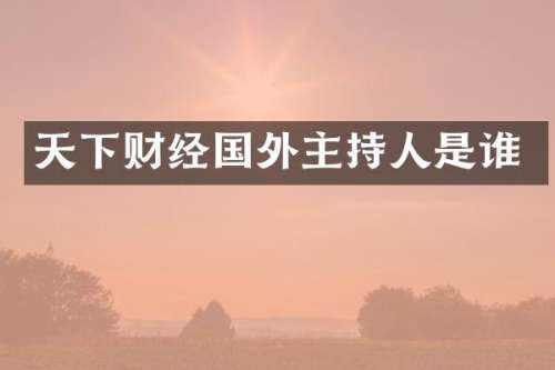 天下财经国外主持人是谁