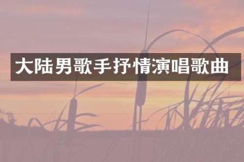 大陆男歌手抒情演唱歌曲
