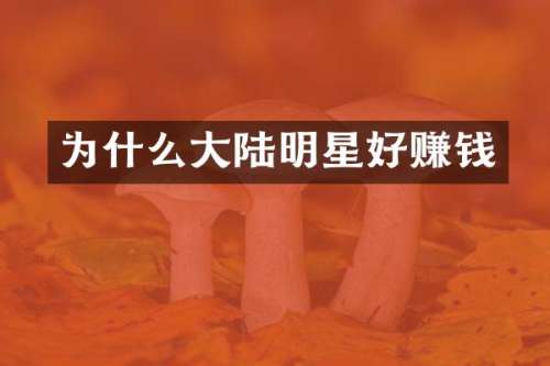 为什么大陆明星好赚钱