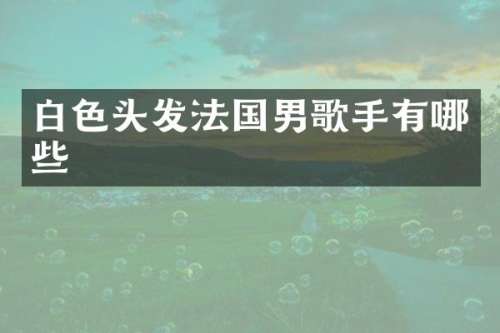 白色头发法国男歌手有哪些