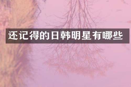 还记得的日韩明星有哪些