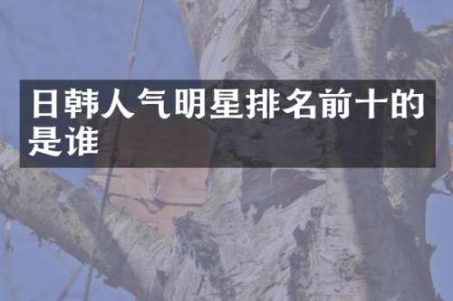 日韩人气明星排名前十的是谁