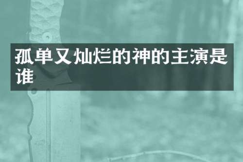 孤单又灿烂的神的主演是谁