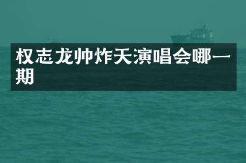 帅炸天演唱会哪一期