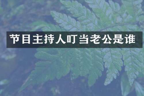 节目主持人叮当老公是谁