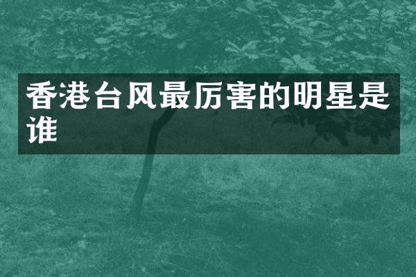 香港台风最厉害的明星是谁