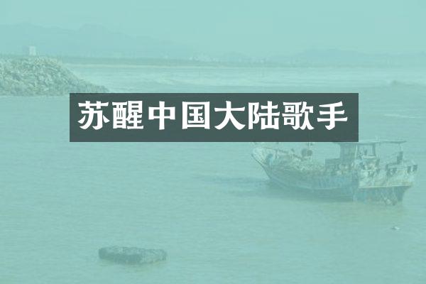 苏醒中国大陆歌手