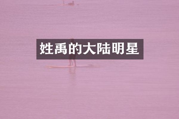 姓禹的大陆明星