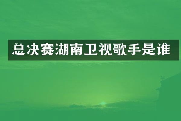 总决赛湖南卫视歌手是谁