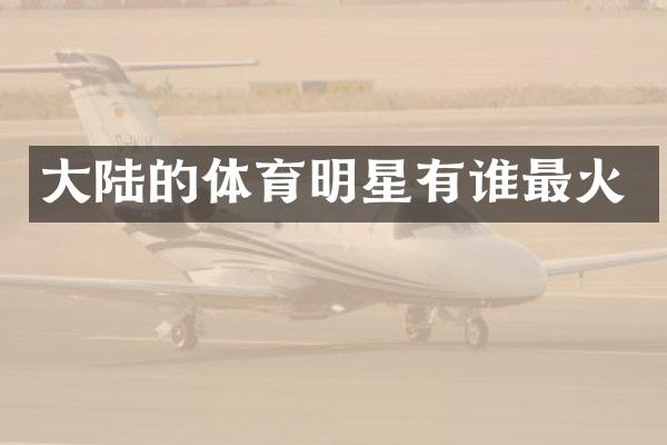 大陆的体育明星有谁最火