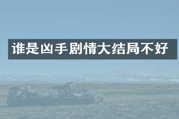谁是凶手剧情大结局不好