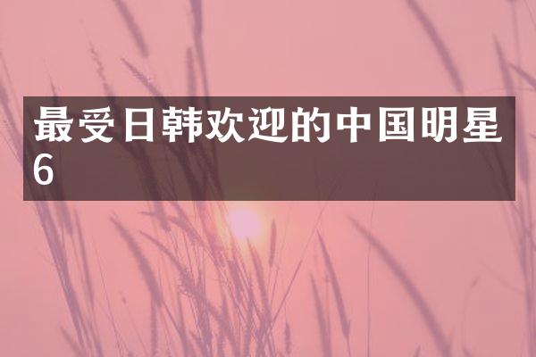 最受日韩欢迎的中国明星6