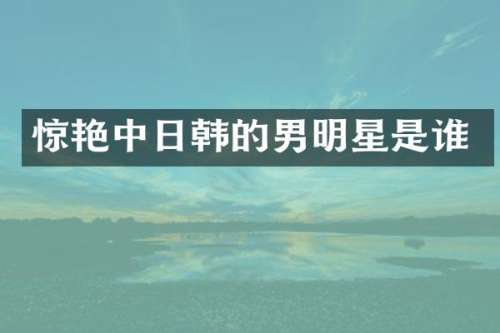 惊艳中日韩的男明星是谁