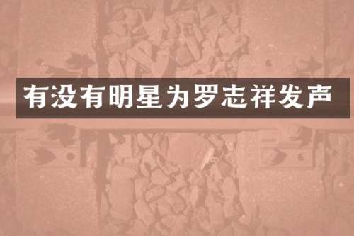 有没有明星为罗志祥发声