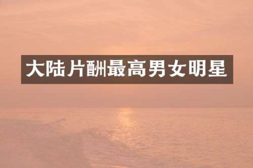 大陆片酬最高男女明星