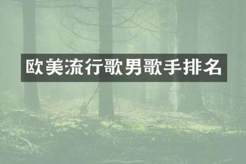 欧美流行歌男歌手排名