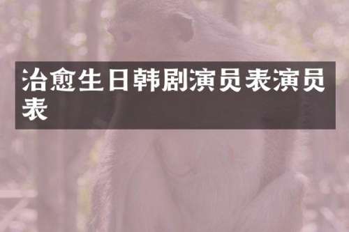 治愈生日韩剧演员表演员表