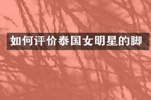 如何评价泰国女明星的脚