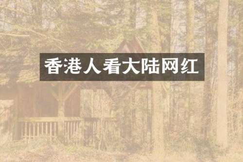 香港人看大陆网红