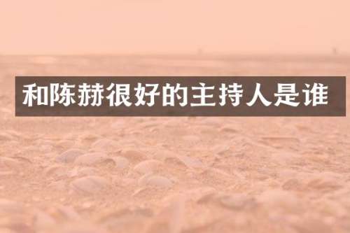 和陈赫很好的主持人是谁