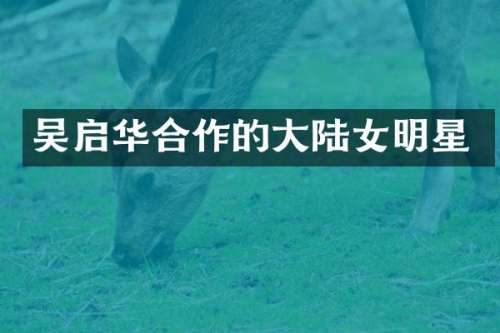 吴启华合作的大陆女明星
