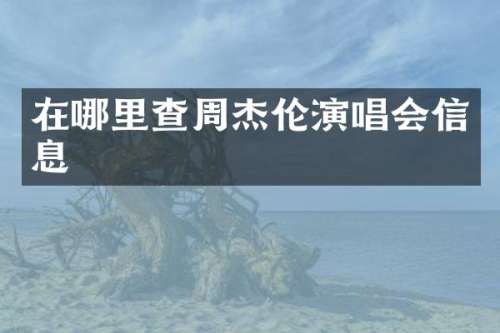 在哪里查周杰伦演唱会信息