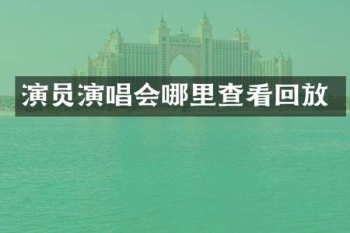 演员演唱会哪里查看回放