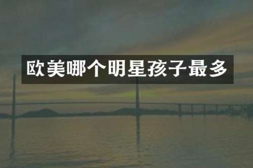 欧美哪个明星孩子最多
