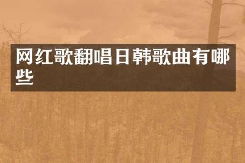 网红歌翻唱日韩歌曲有哪些