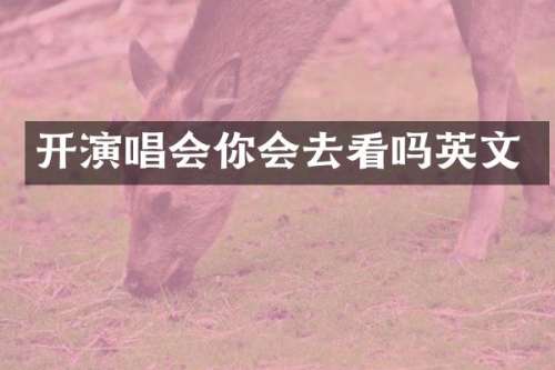 开演唱会你会去看吗英文