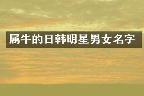 属牛的日韩明星男女名字