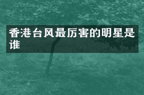 香港台风最厉害的明星是谁