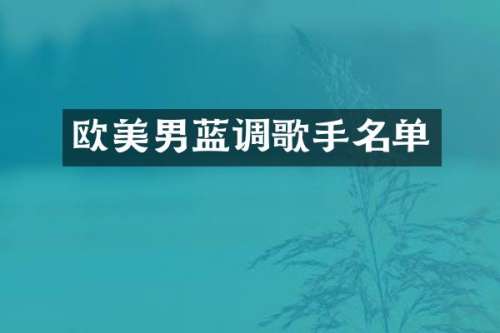 欧美男蓝调歌手名单