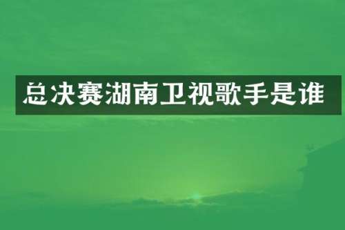 总决赛湖南卫视歌手是谁