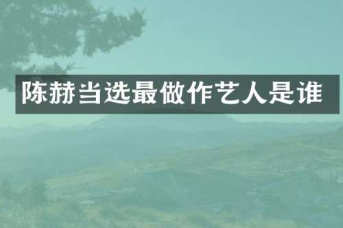 陈赫当选最做作艺人是谁