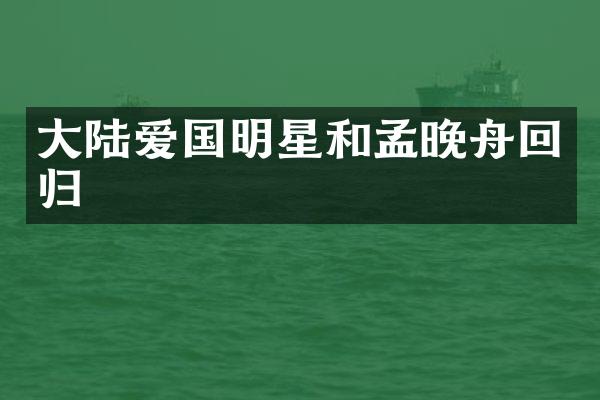 大陆爱国明星和孟晚舟回归