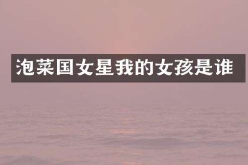 泡菜国女星我的女孩是谁