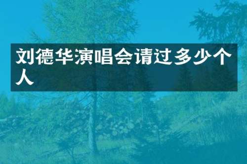 刘德华演唱会请过多少个人