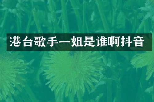 港台歌手一姐是谁啊抖音
