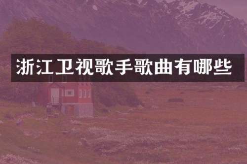 浙江卫视歌手歌曲有哪些