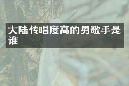 大陆传唱度高的男歌手是谁
