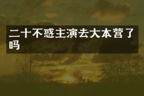 二十不惑主演去大本营了吗